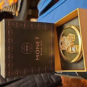 Monet Compact Double Mirror Butterfly On A Crystal